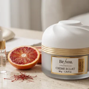 Cream eclat on a table