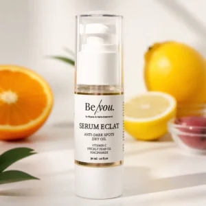 Product serum eclat with citruses in the background